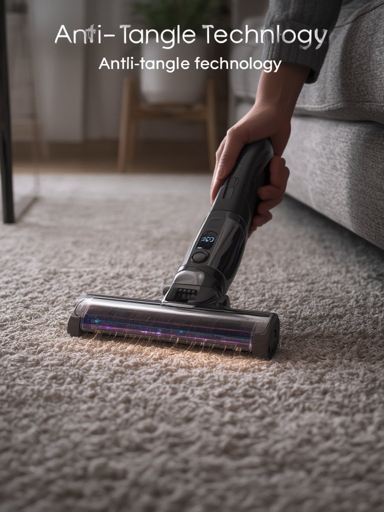cordless vacuum in action