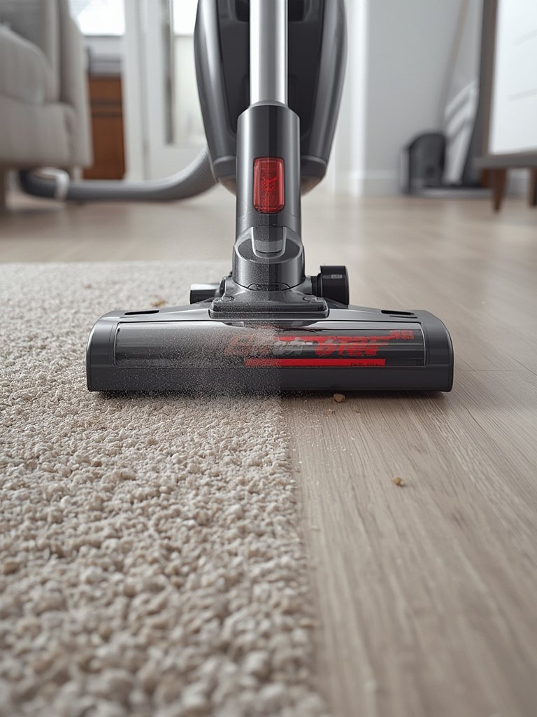 upright vacuum in action