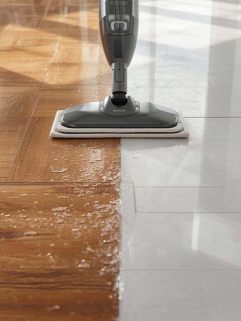 vacuum mop in action