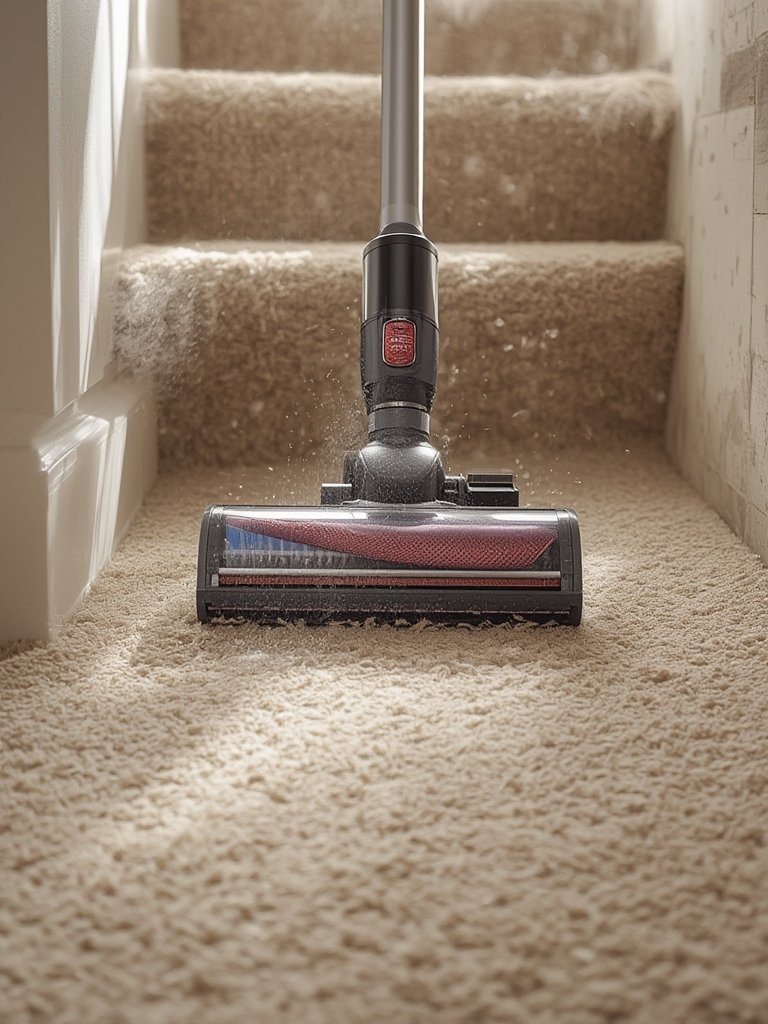 upright vacuum in action
