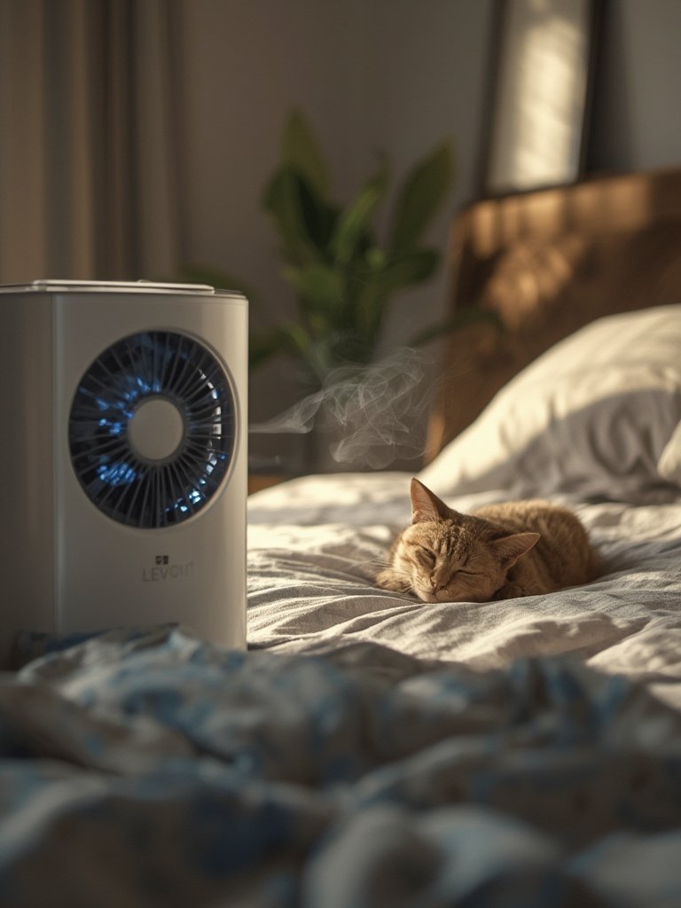 air purifier in action