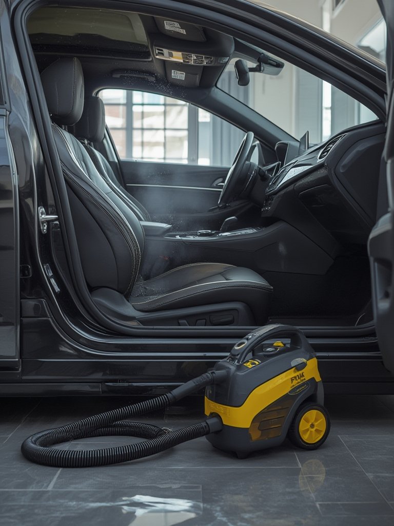 steam cleaner in action