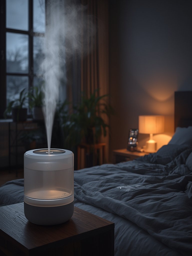 smart humidifier in action