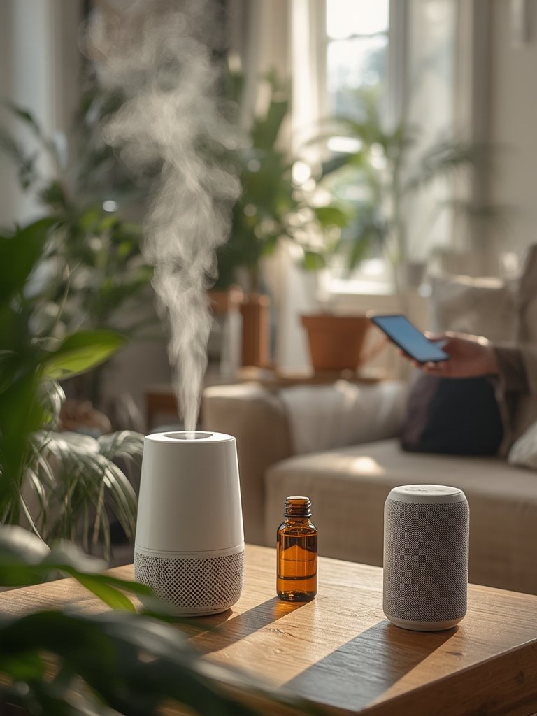 smart humidifier in action