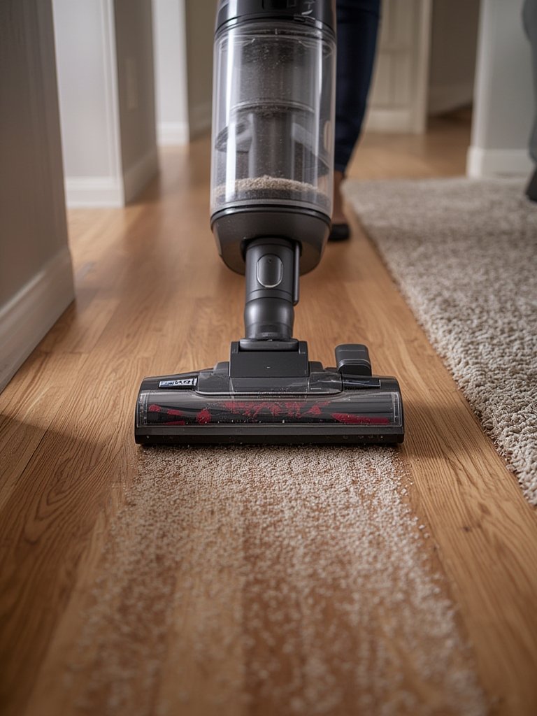 upright vacuum in action