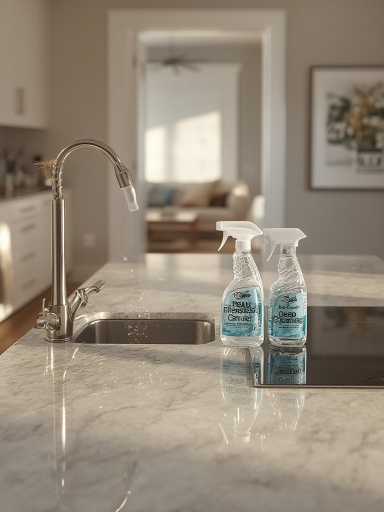 cleaning spray in action