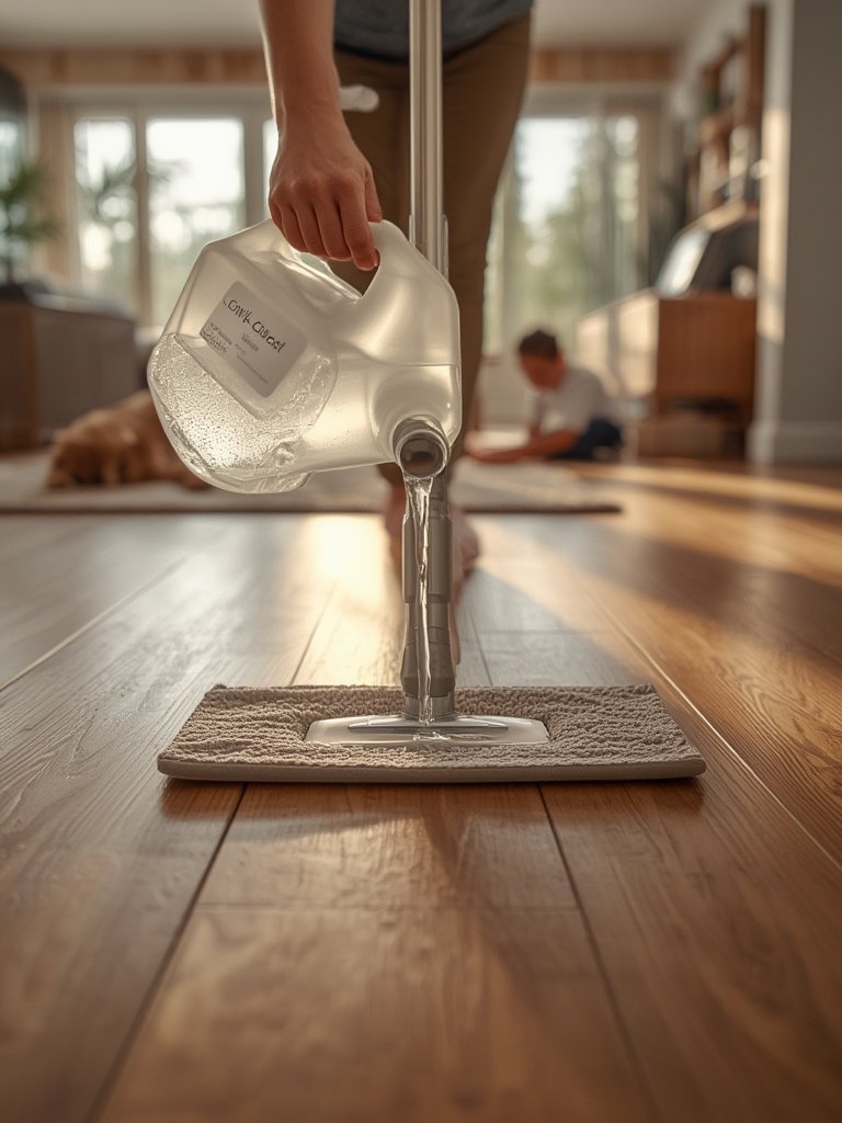 hardwood cleaner in action